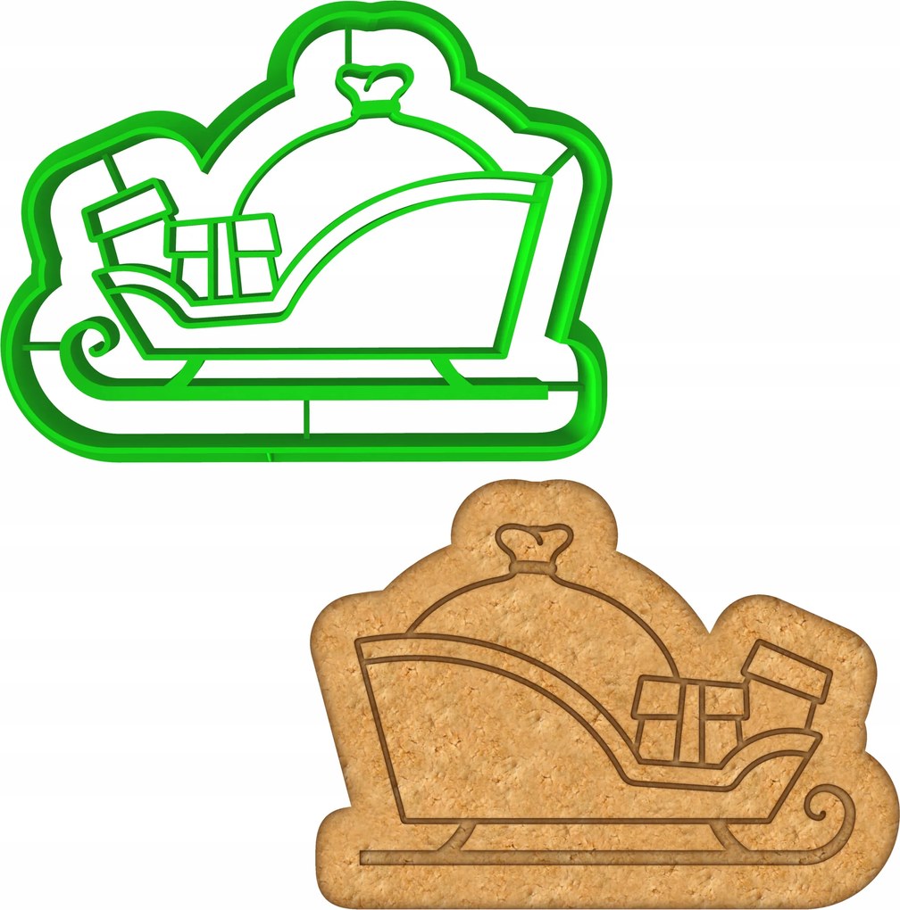 Karácsonyi Forma Mézeskalács lyukasztó Karácsonyi szán 8cm