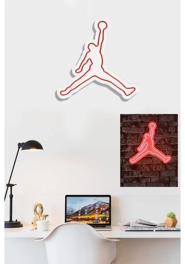 Műanyag LED-es fali dekoráció, Basketball - Red