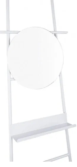 Glint fehér dekoratív létra tükörrel - Leitmotiv
