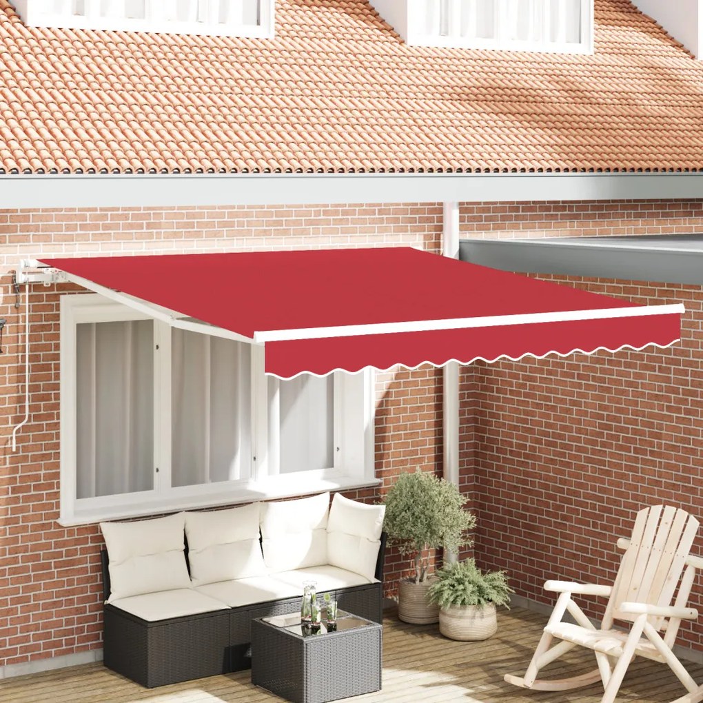 Automatikus Behúzható Napellenző Piros 300x250 cm