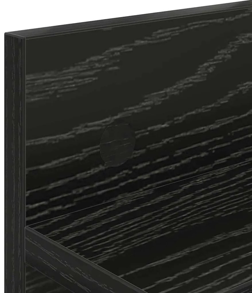 Fali Kabáthorog polcokkal Musta tammi 40 x 10.5 x 18 cm Faanyag