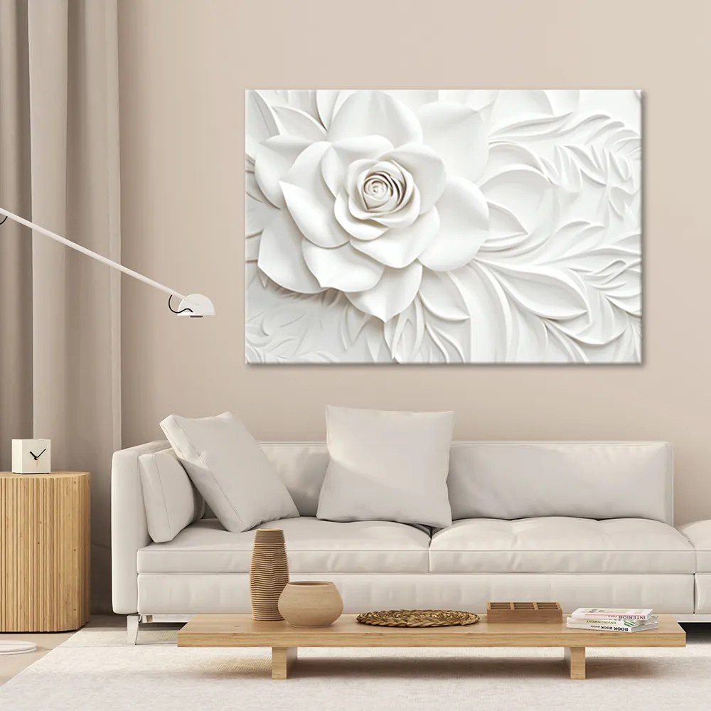 Gario Vászonkép Gyönyörû fehér rózsa Méret: 120 x 80 cm