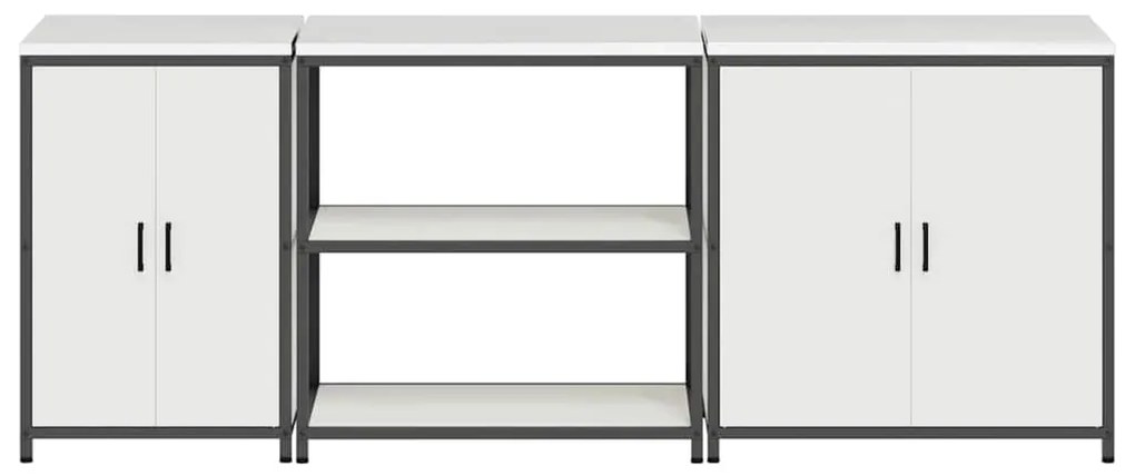 Konyhai Tároló Készlet polcokkal 3 pcs Fehér 240 x 50 x 92 cm