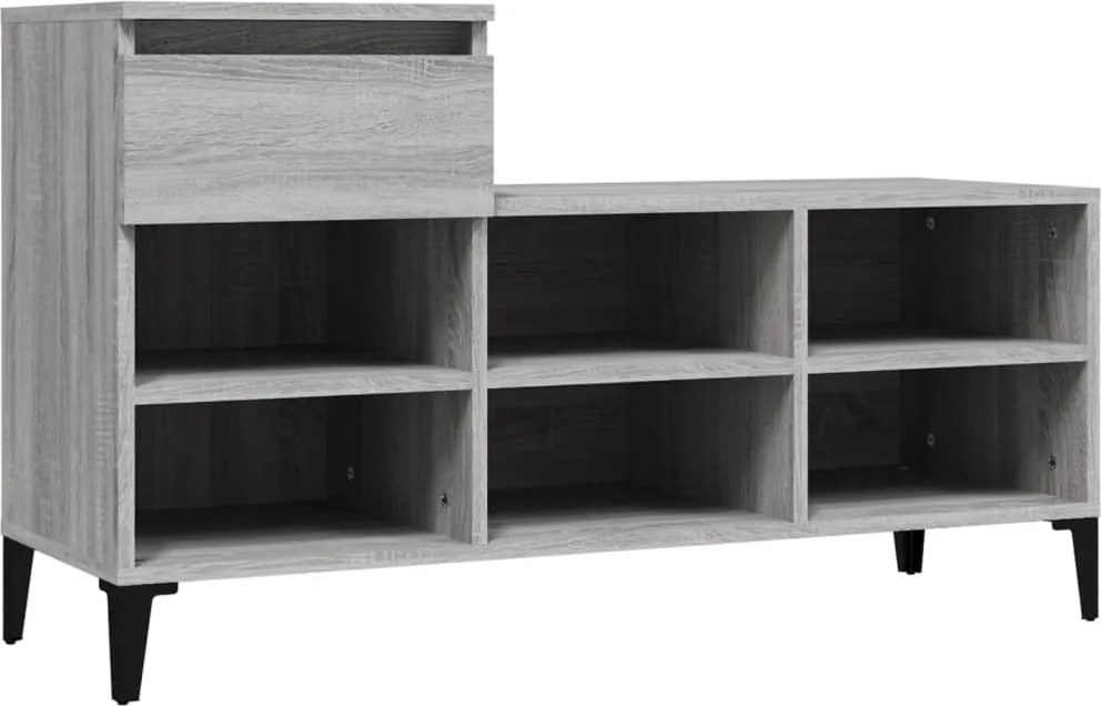 vidaXL szürke sonoma színű szerelt fa cipősszekrény 102x36x60 cm