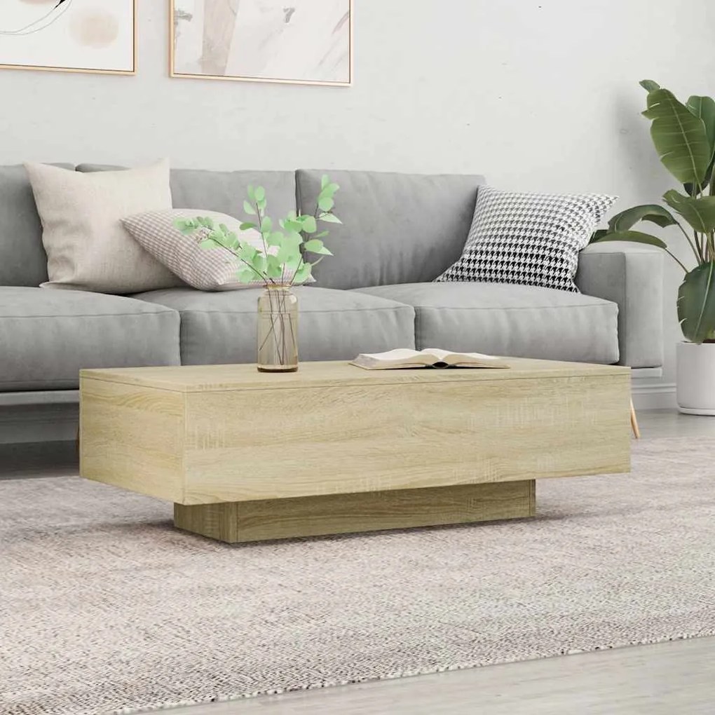 Sonoma tölgy színű szerelt fa dohányzóasztal 100 x 49,5 x 31 cm