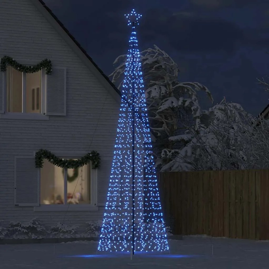 kék LED karácsonyfa tüskékkel 1534 LED 500 cm