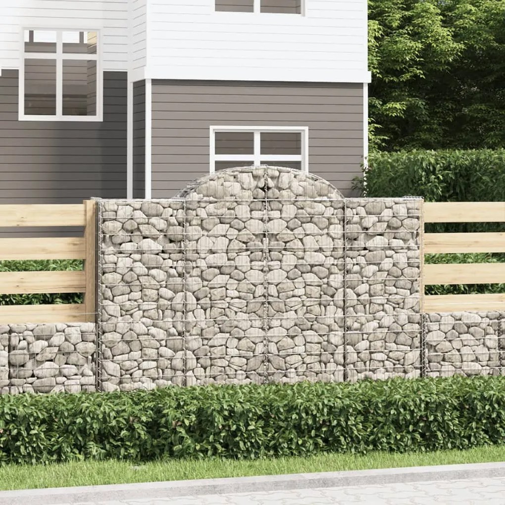 5 db íves horganyzott vas gabion kosár 200x50x140/160 cm