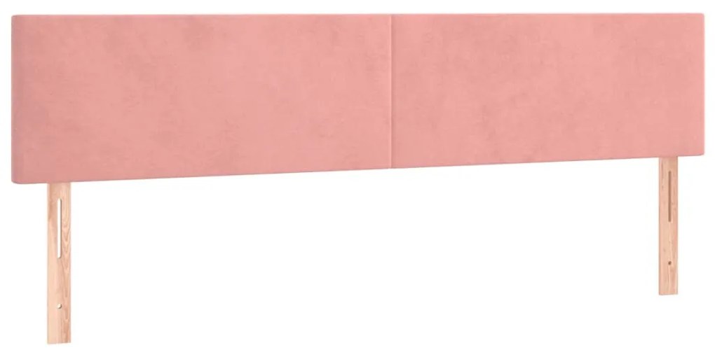 rózsaszín bársony LED-es fejtámla 180x5x78/88 cm