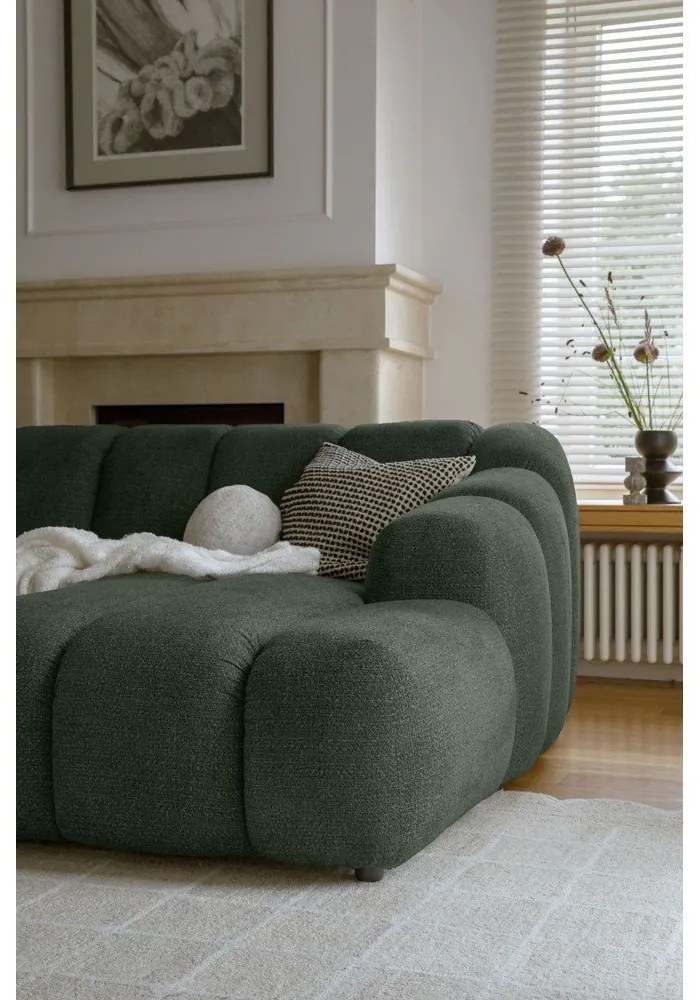 Sötétzöld sarokkanapé (jobb oldali-heverő résszel) Shell – Miuform