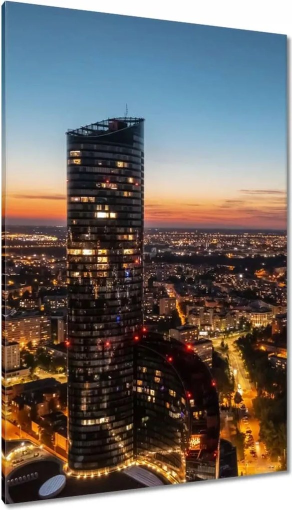 Vászonkép 80x120 Boroszló éjszakai panoráma