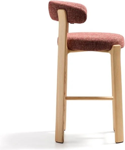 Terrakotta színű-világos natúr színű kőrisfa bárszék (ülésmagasság 75 cm) Granite – Kave Home