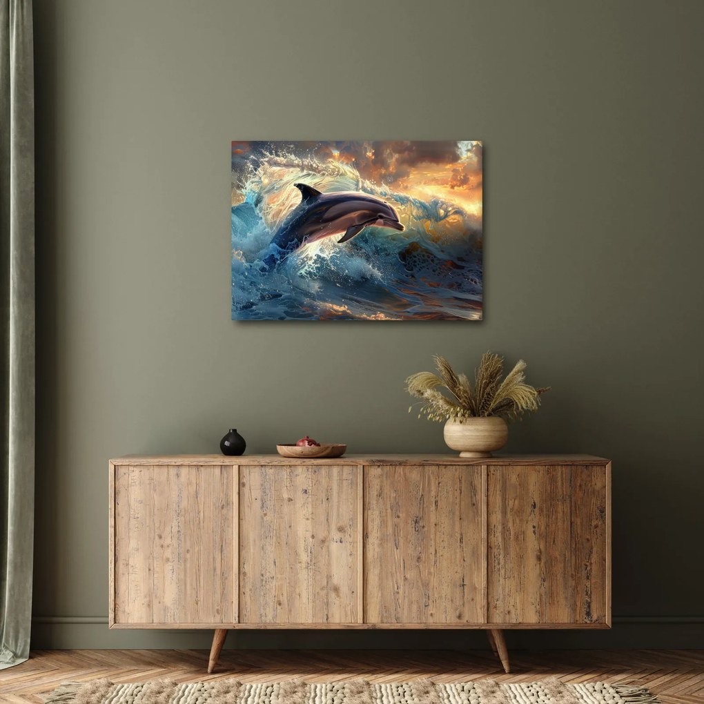 Kép - Delfin, illusztrációk (70x50 cm)