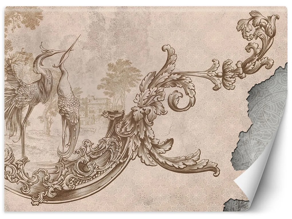 Gario Fotótapéta Vadmadarak és levelek egy freskón Anyag: Vlies, Méret: 400 x 280 cm