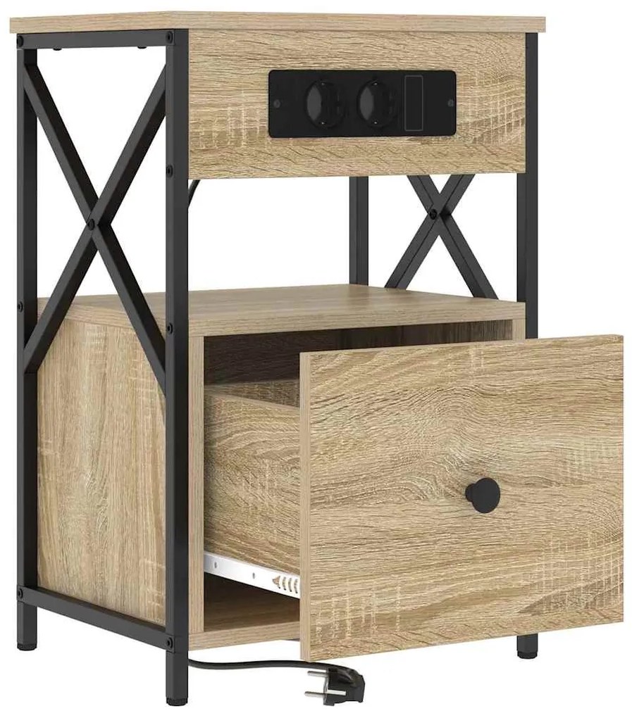 Éjjeliszekrény 2 pcs sonoma tölgy 40 x 31 x 60 cm Faanyag