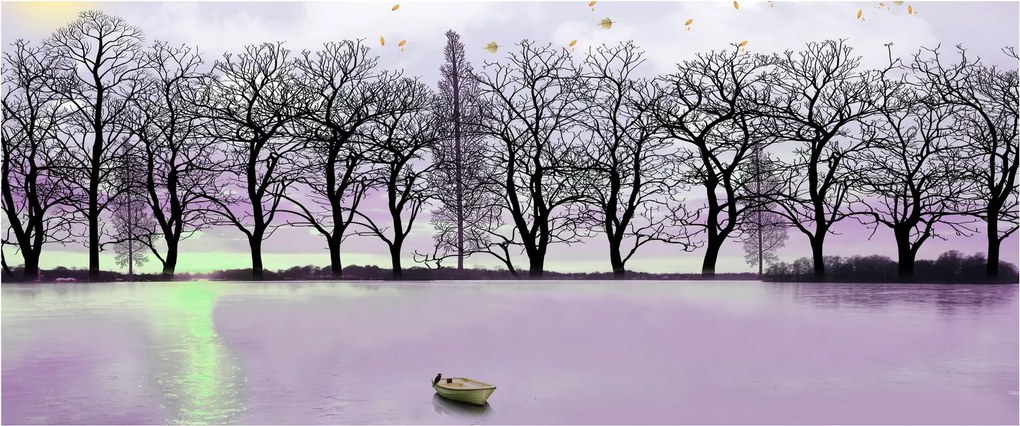 Kép - Bárkák a tavon (120x50 cm)