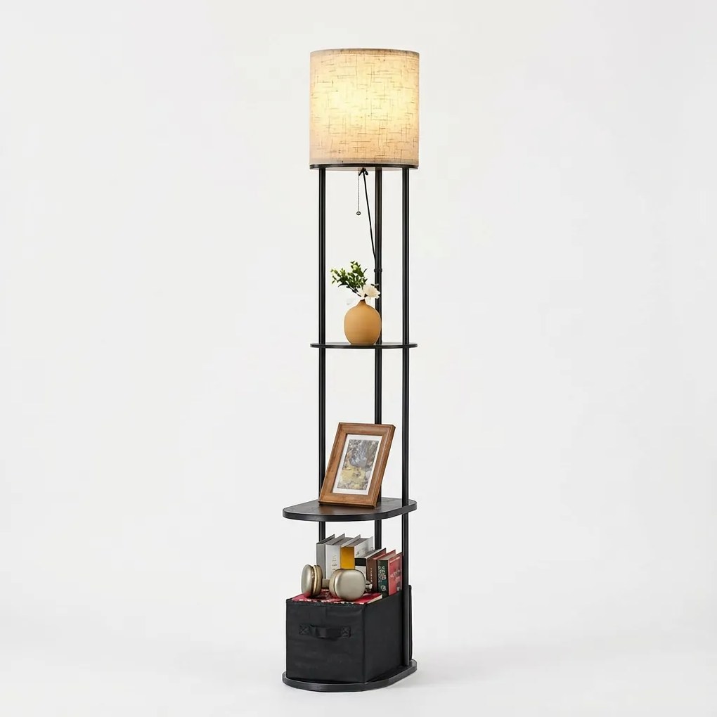 Állólámpa Polcokkal És Usb-vel 165CM