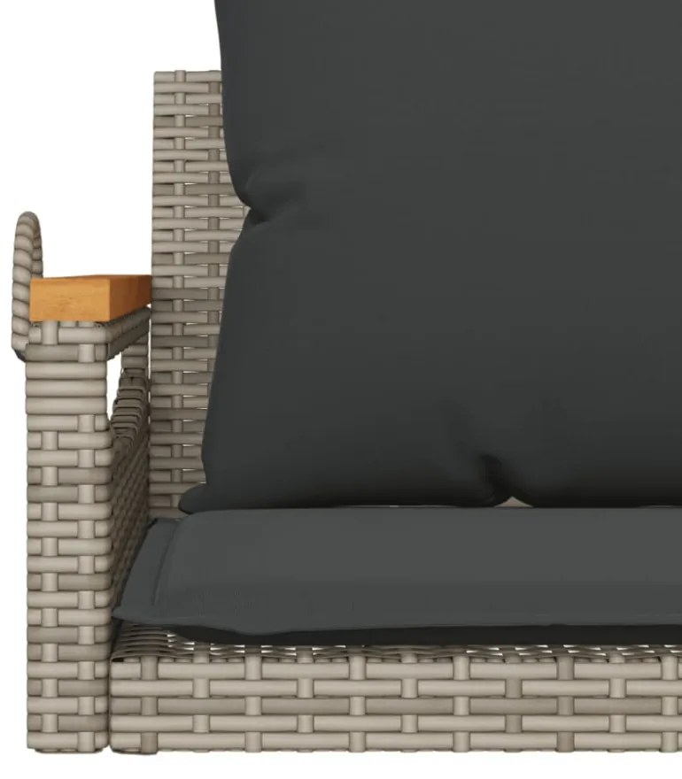 szürke polyrattan hintapad párnákkal 63 x 62 x 40 cm