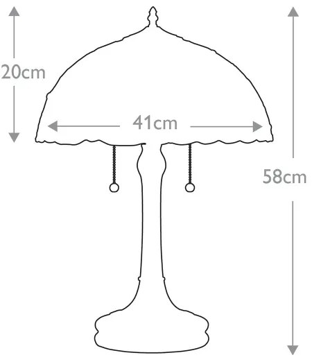 Elstead QZ-LARISSA-TL - Tiffany LARISSA asztali lámpa 2xE27/60W/230V