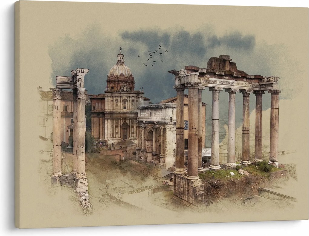 Kép - Forum Romanum, Róma, Olaszország (70x50 cm)