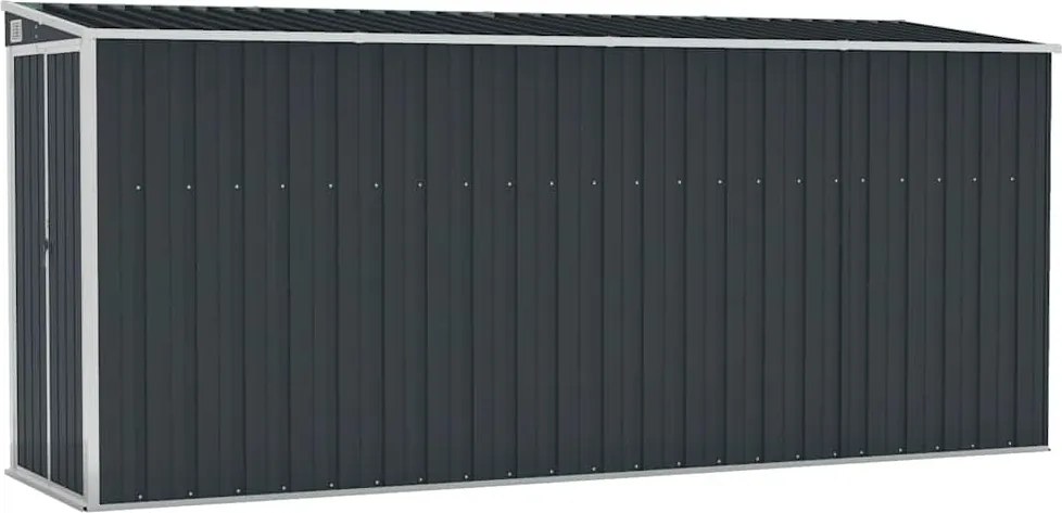 vidaXL antracitszürke acél falhoz erősíthető fészer 118 x 382 x 178 cm