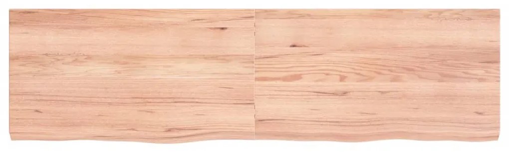 világosbarna kezelt tömör tölgyfa fali polc 180 x 50 x (2-6) cm
