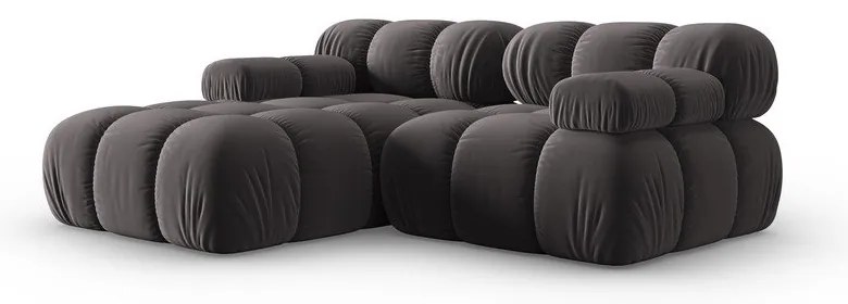 Sötétszürke bársony kanapé 191 cm Bellis – Micadoni Home