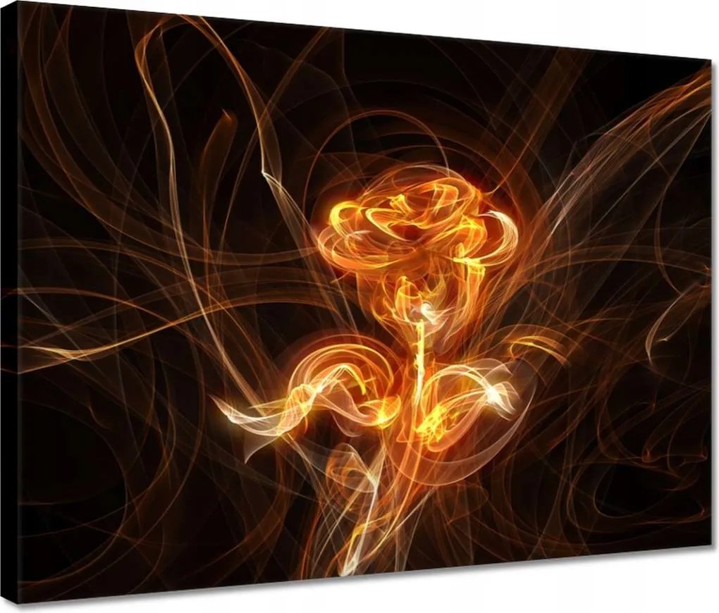 Vászonkép 40x30 Lángoló fraktál rózsa