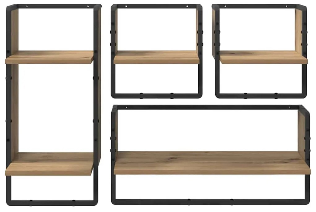 vidaXL Fali polc készlet 4 pcs Artisan tölgy 65 x 25 x 30 cm Faanyag