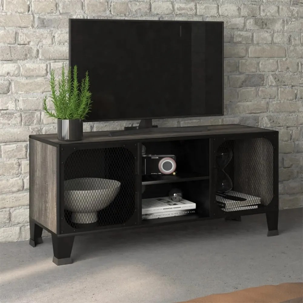 szürke fém és MDF TV-szekrény 105 x 36 x 47 cm