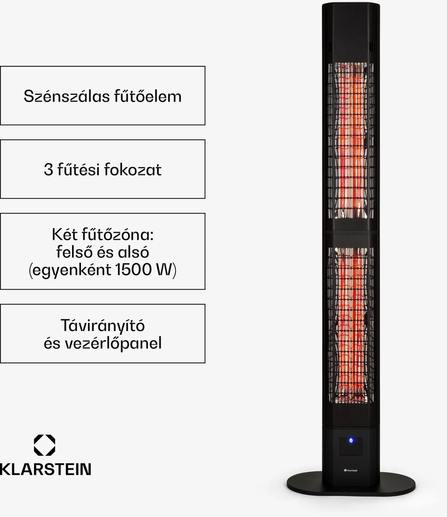 Blumfeldt DualisHeat 3000, sugárzó fűtőtest, 3000 W, IP55, kültéri használatra, távirányító