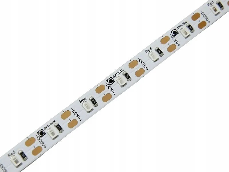 Led Szalag 5V DC 3,6W/m 300 Smd 2835 IP20 8mm Usb Opticon Szín Piros