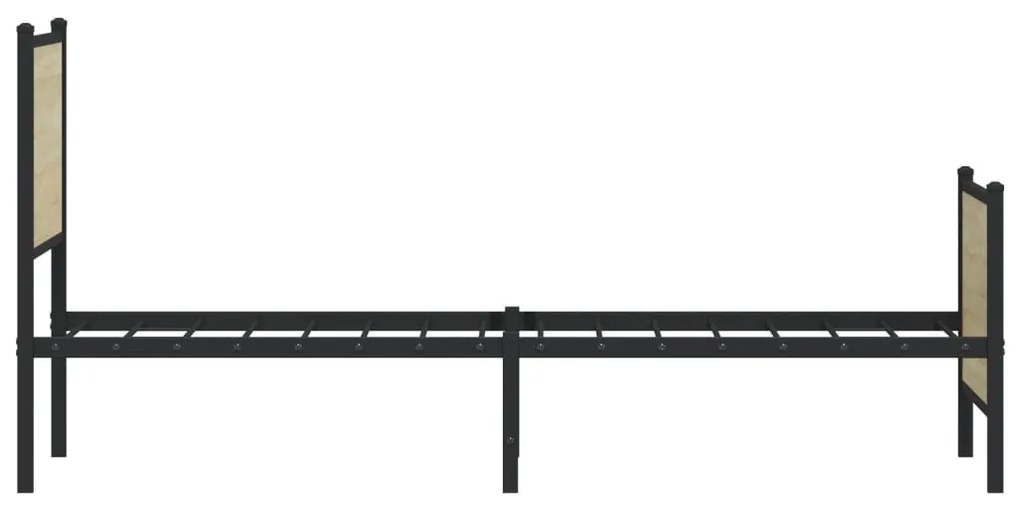 sonoma tölgy színű fém ágykeret matrac nélkül 140 x 200 cm