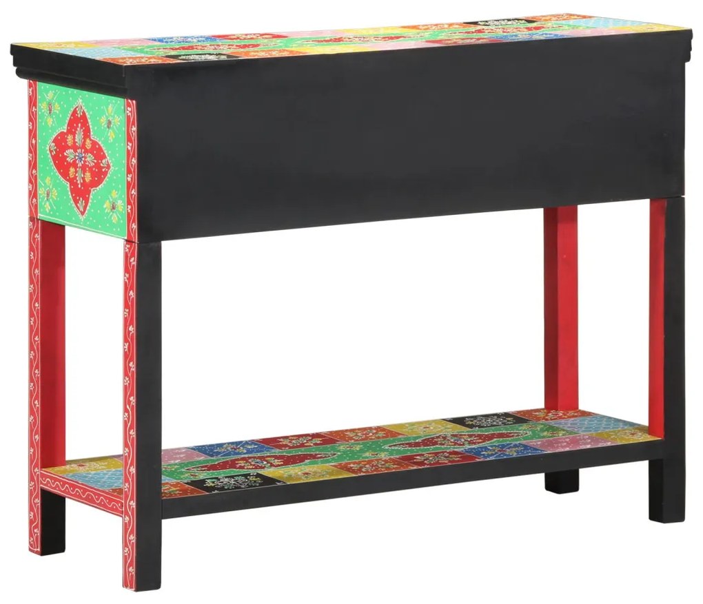 Színes Konzolasztal 100x30x75 cm Tömör Mangófából