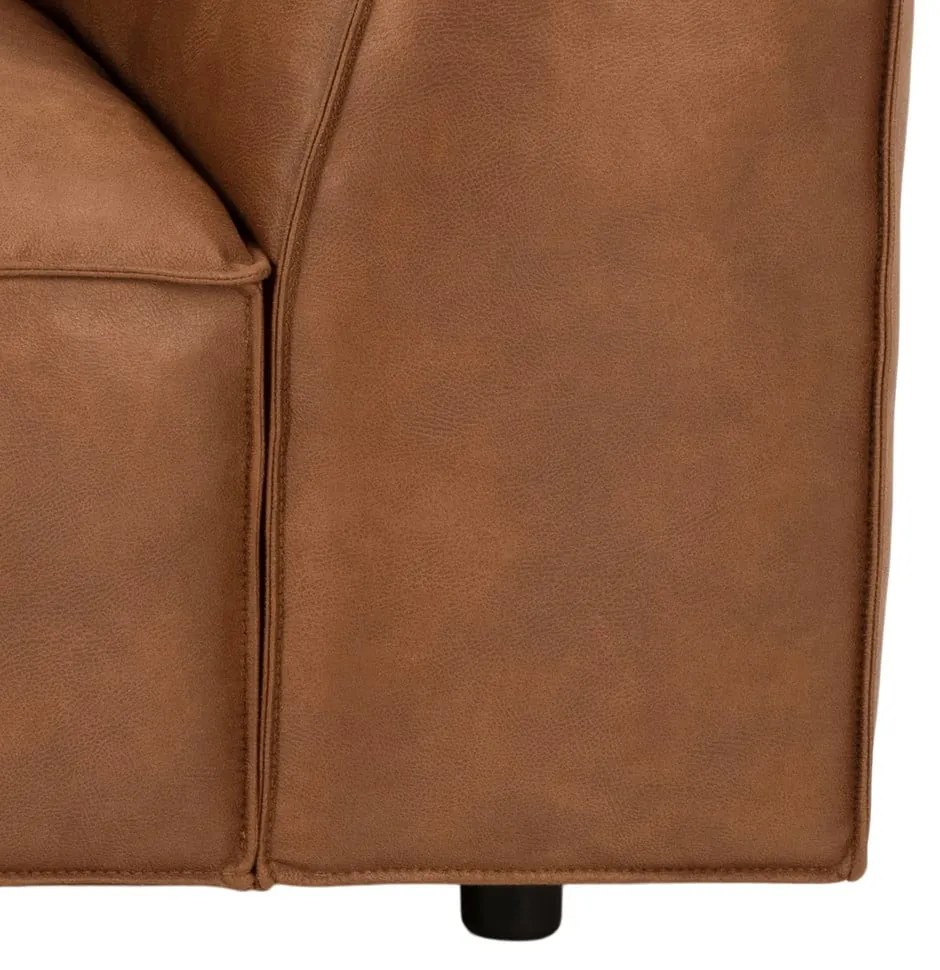 Konyakbarna bőrutánzat kanapé 208 cm Fairfield Kentucky – Bonami Selection