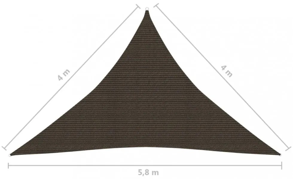 barna HDPE napvitorla 160 g/m² 4 x 4 x 5,8 m
