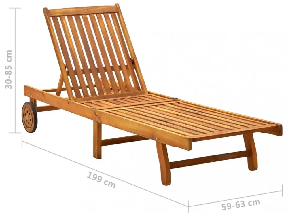 tömör akácfa napozóágy