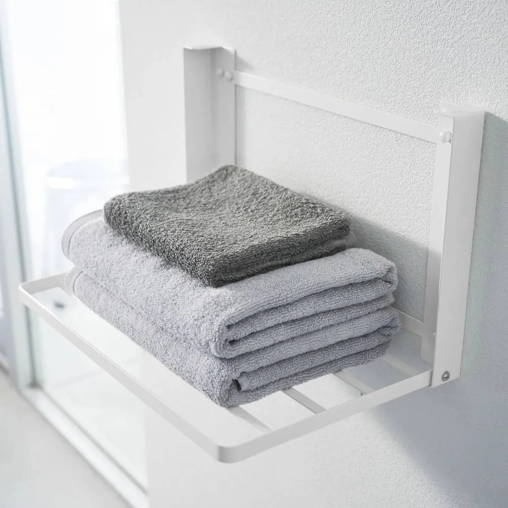 Matt fehér fali acél fürdőszobai polc Tower – YAMAZAKI