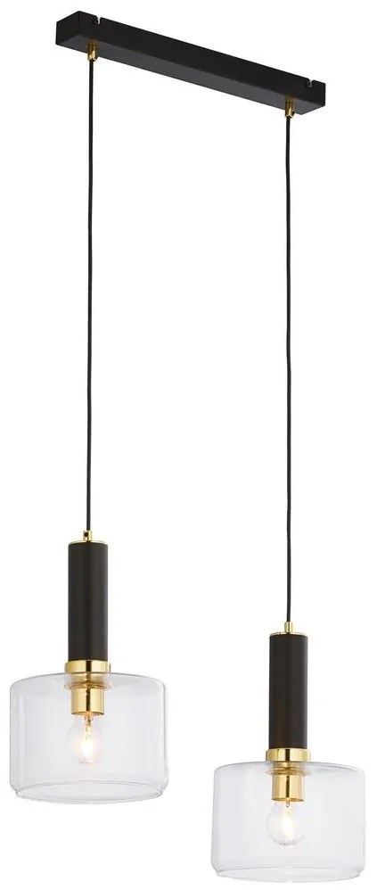 Jupiter 1847 - VA2 - Csillár zsinóron VANES 2xE27/60W/230V réz/fekete