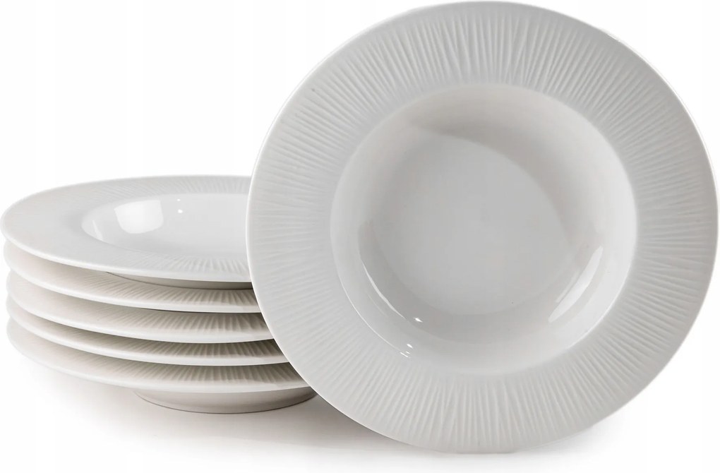 Ebédlő Tányér nagy mély leves ételek fehér tányér szett