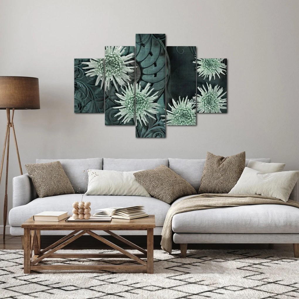 Kép - Zöld virágok (150x105 cm)