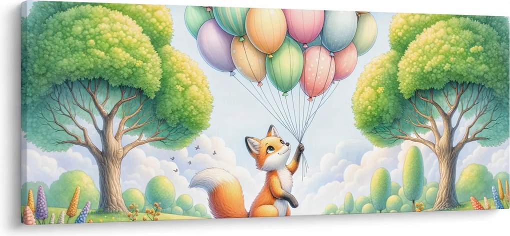 Kép – Boldog róka (120x50 cm)