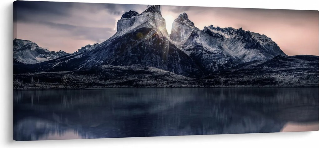 Tó és hegy képe (120x50 cm)
