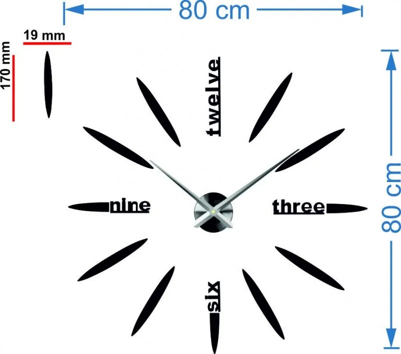 Öntapadós falióra - 3D DIY SIX