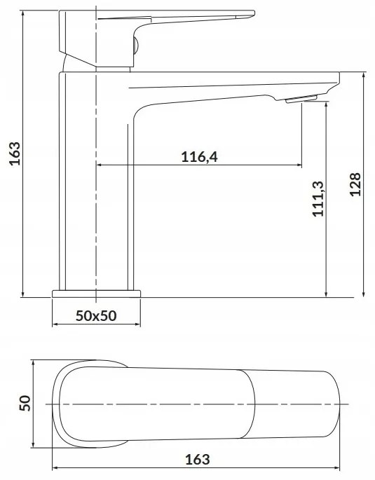 Cersanit Larga - mosdó csaptelep, fekete, S951-390