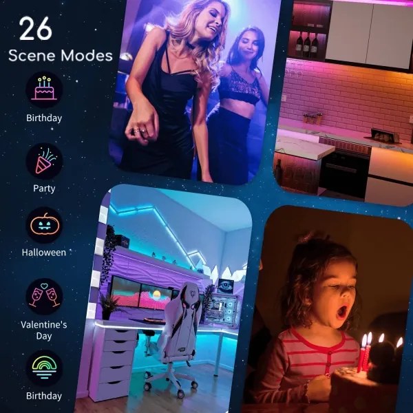 Aigostar - LED RGB dimmelhető szalag 6,5m LED/16,5W/12/230V 3000K Wi-Fi