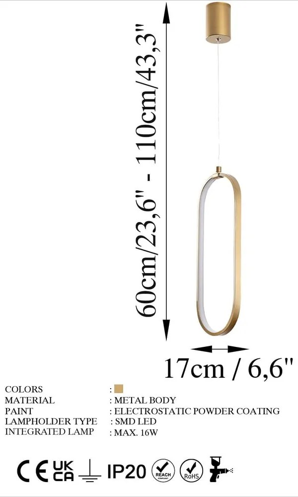 Aranyszínű LED függőlámpa Can – Opviq lights