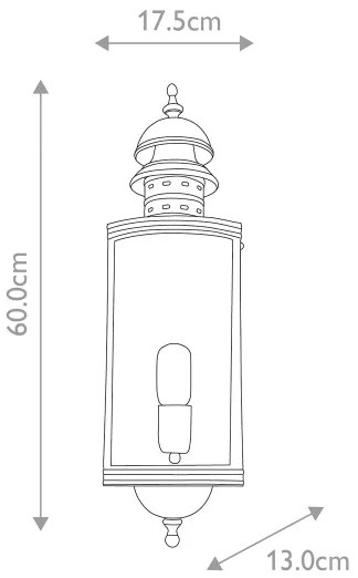 Elstead DOWNING-STREET-V - Kültéri lámpa DOWNING STREET 1xE27/60W/230V IP44