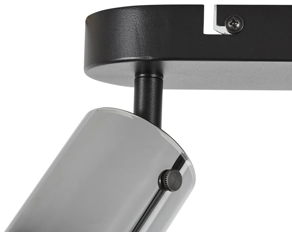 Modern mennyezeti spotlámpa gunmetal színben, 3-lámpás, forgatható és állítható - Drain