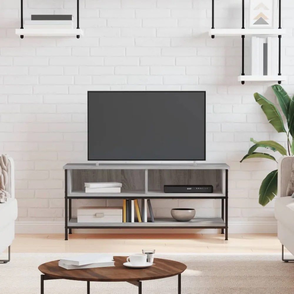 szürke sonoma színű szerelt fa TV-szekrény 100 x 35 x 45 cm
