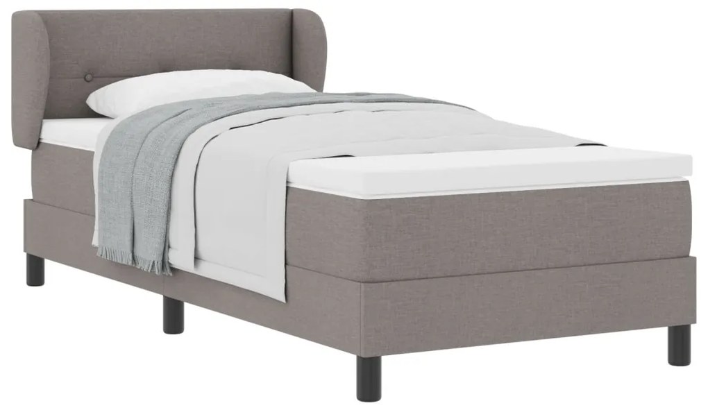 Boxspring Ágy Matresszel Taupe 90x200 cm Szövet